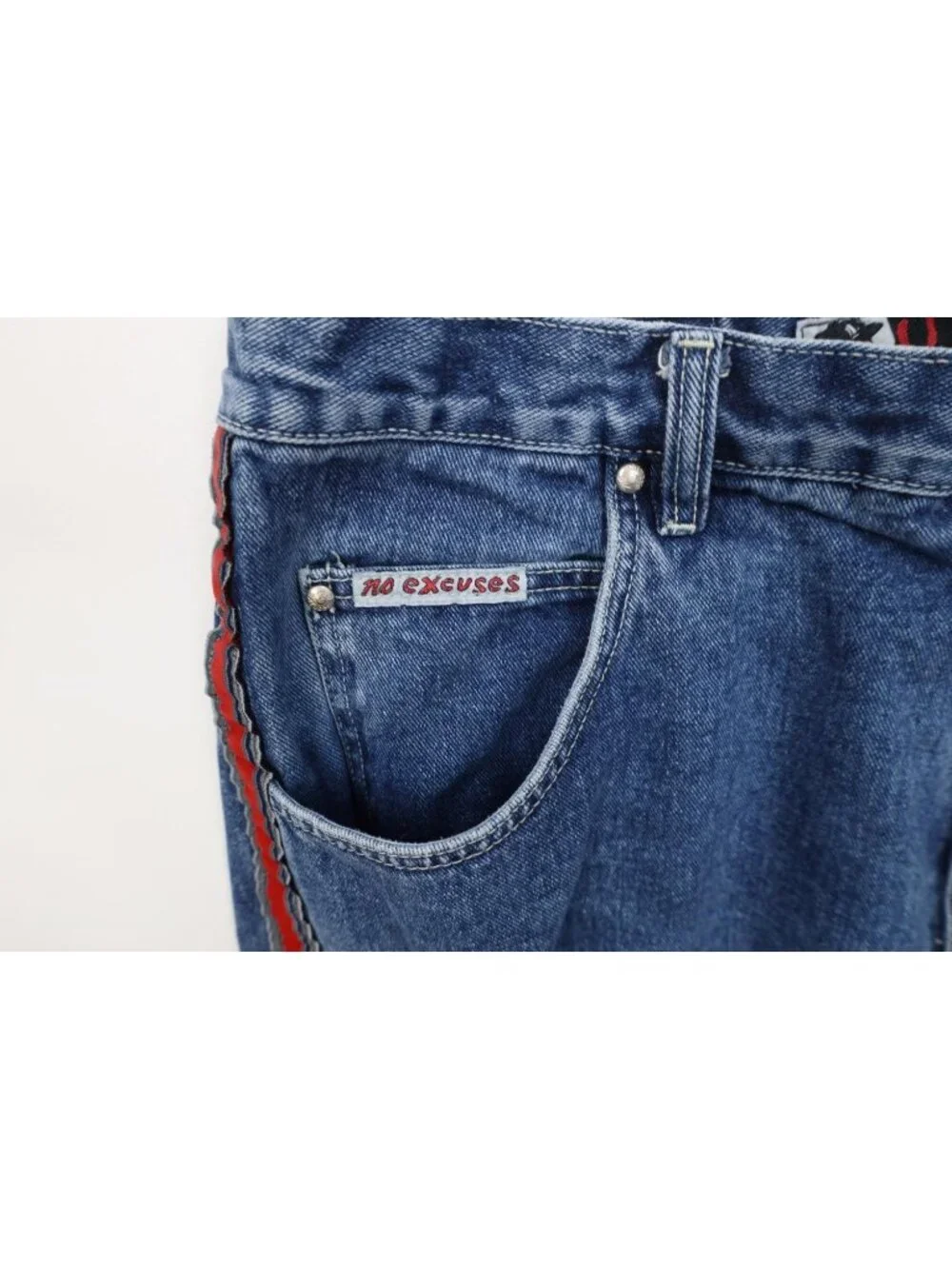 Vintage 90s Streetwear Urban Womens 20 W Striped Baggy Skateboard Denim Shorts
